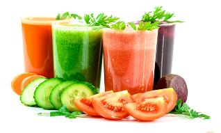 Freshly squeezed vegetable juices