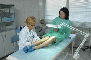 Laser therapy for varicose veins in the legs. 