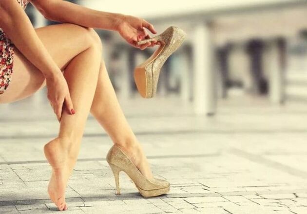 Varicose veins are caused by wearing high heels. 